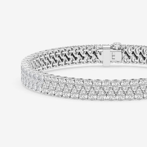 Pear Lab Grown Diamond Double Row Interlocking Bracelet