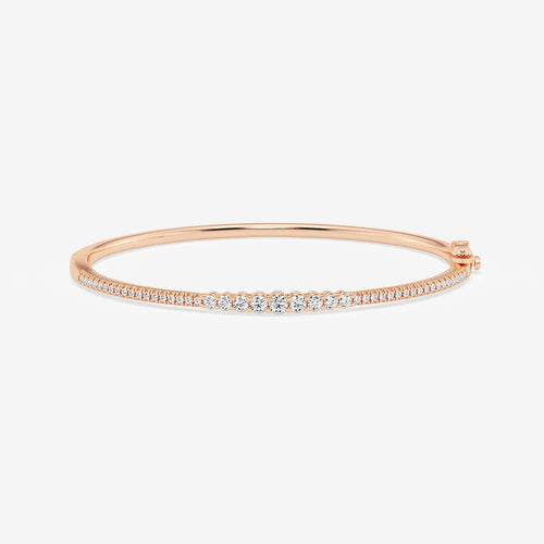 Round Lab Grown Diamond Graduated Bangle Bracelet