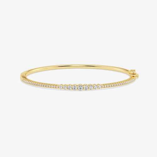 Round Lab Grown Diamond Graduated Bangle Bracelet