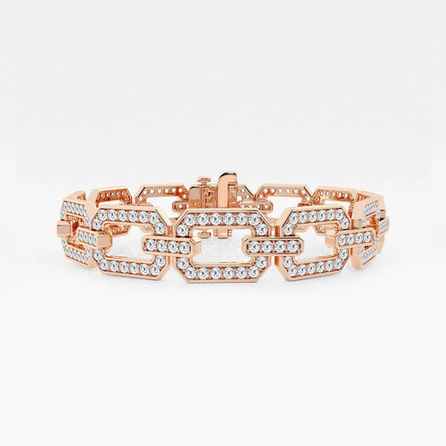 Round Lab Grown Diamond Open Link Pave Bracelet