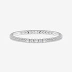 Emerald & Round Lab Grown Diamond Rollover Flexible Bangle Bracelet