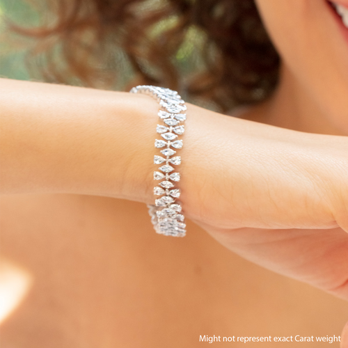 Marquise and Pear Lab Grown Diamond Bangle Bracelet