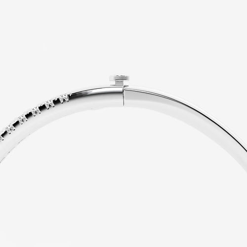 Round Lab Grown Diamond French Pave Bangle Bracelet