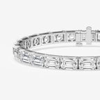 Emerald Lab Grown Diamond East -West Tennis Bracelet