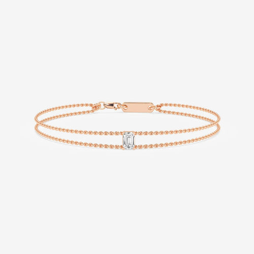 Emerald Lab Grown Diamond Chain Bracelet