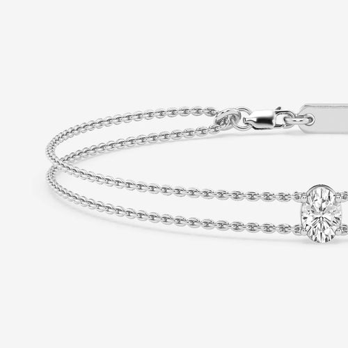 Oval Lab Grown Diamond Chain Bracelet