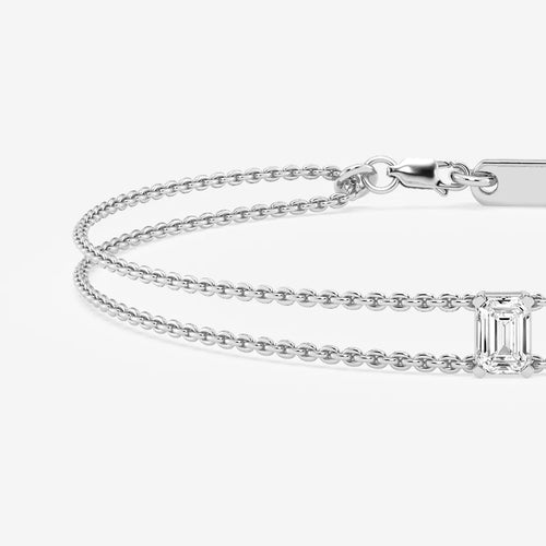 Emerald Lab Grown Diamond Chain Bracelet