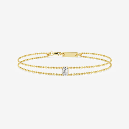 Emerald Lab Grown Diamond Chain Bracelet