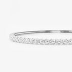 Round Lab Grown Diamond Shared Prongs Bangle Bracelet