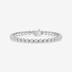 Round Lab Grown Diamond Tulip Prong Tennis Bracelet