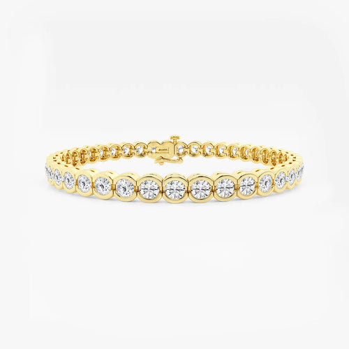 Round Lab Grown Diamond Half Bezel Tennis Bracelet