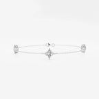 Flower Lab Grown Diamond Three Station Bracelet