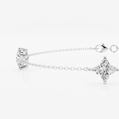 Flower Lab Grown Diamond Three Station Bracelet