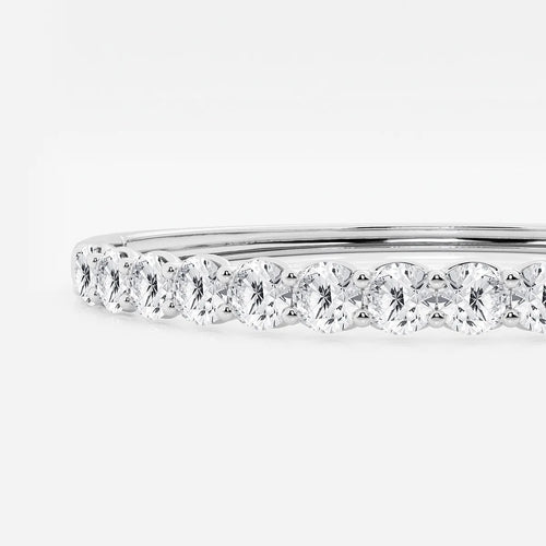 Round Lab Grown Diamond Bangle Bracelet - 7 Inches