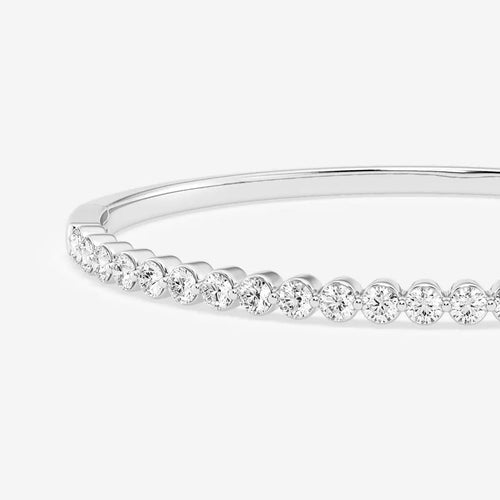 Round Lab Grown Diamond Floating Bangle Bracelet