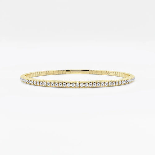 Round Lab Grown Diamond Flex Bangle Bracelet