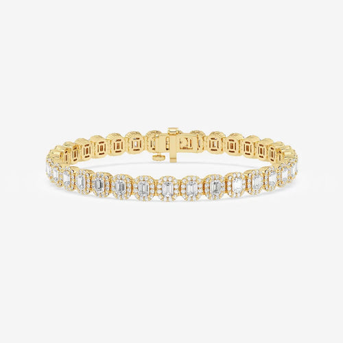 Emerald Lab Grown Diamond Halo Bracelet