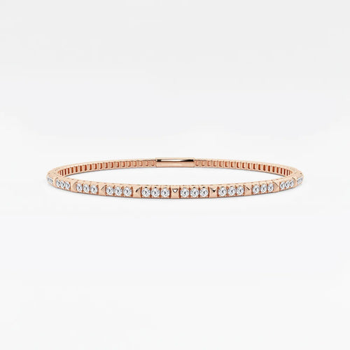Round Lab Grown Diamond Flex Bangle Bracelet