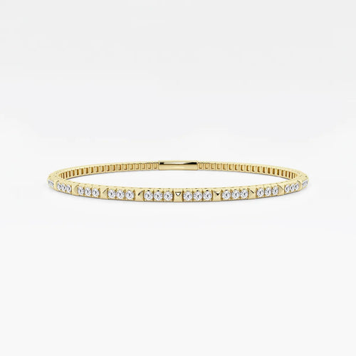 Round Lab Grown Diamond Flex Bangle Bracelet