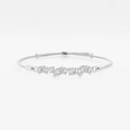 Emerald and Round Lab Grown Diamond Cascade Bolo Bracelet