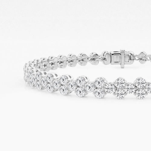Round Lab Grown Diamond Double Row Bracelet