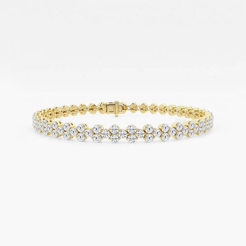 Round Lab Grown Diamond Double Row Bracelet