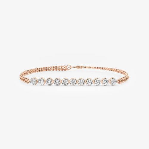 Round Lab Grown Diamond Chain Bracelet