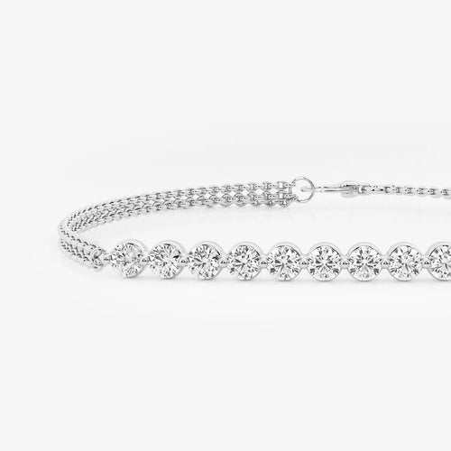 Round Lab Grown Diamond Chain Bracelet