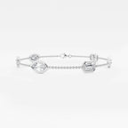 Emerald & Marquise Lab Grown Diamond Station Chain Bracelet