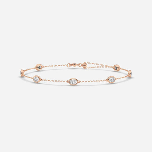 Oval Lab Grown Diamond Anklet