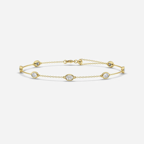 Oval Lab Grown Diamond Anklet