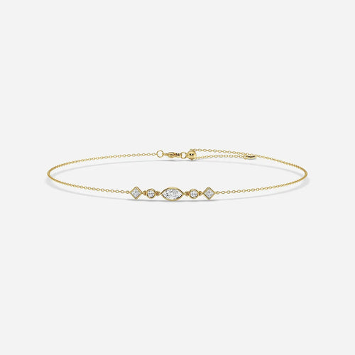 Multi-Shape Lab Grown Diamond Anklet