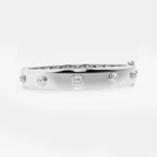 Round and Emerald Lab Grown Diamond Five Stone Bangle Bracelet