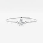 Oval and Pear Lab Grown Diamond Three Stone Bolo Bracelet