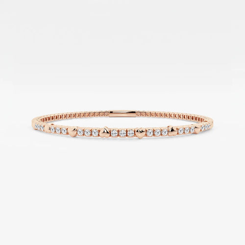Round Lab Grown Diamond Flex Bangle Bracelet