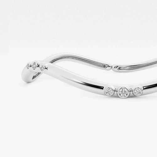 Round Lab Grown Diamond Wavy Bangle Bracelet