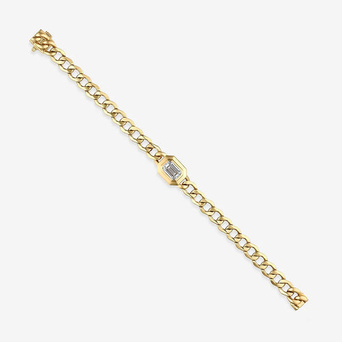 Emerald Lab Grown Diamond Solitaire Bracelet
