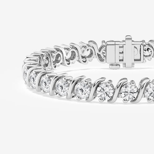 Round Lab Grown Diamond "S" Tennis Bracelet