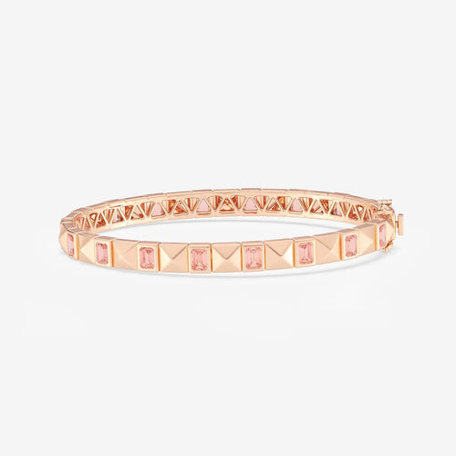 Fancy Pink Emerald Lab Grown Diamond Bangle Bracelet