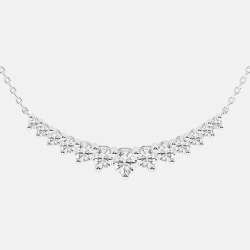 Round Lab Grown Diamond Thirteen Stone Demi Eternity Necklace