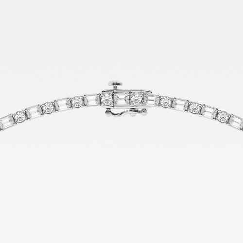 Emerald Lab Grown Diamond Alternating Tennis Necklace