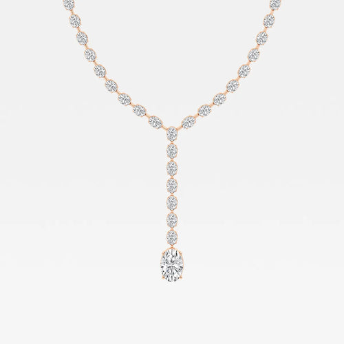 Oval Lab Grown Diamond Lariat Tennis Necklace