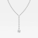 Round Lab Grown Diamond Lariat Tennis Necklace