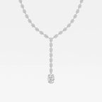 Oval Lab Grown Diamond Lariat Tennis Necklace