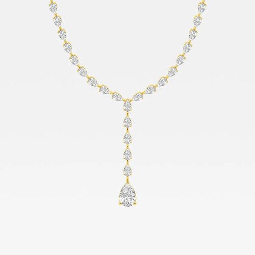 Pear Lab Grown Diamond Lariat Tennis Necklace