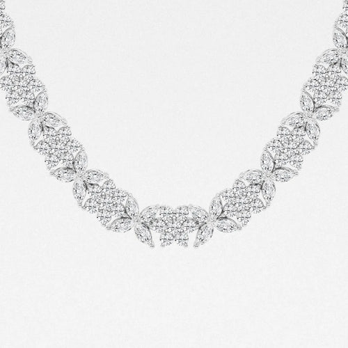 Marquise Lab Grown Diamond Floral Tennis Necklace