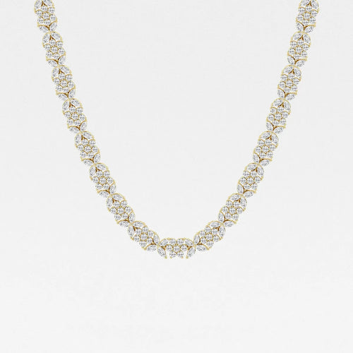 Marquise Lab Grown Diamond Floral Tennis Necklace