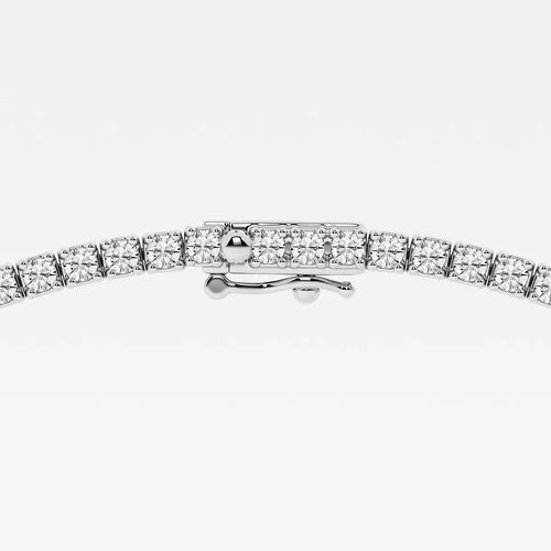 Oval Lab Grown Diamond Station Tennis Necklace 14K Rose Gold