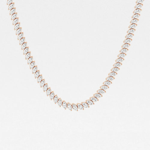 Marquise Lab Grown Diamond Marquise Tennis Necklace