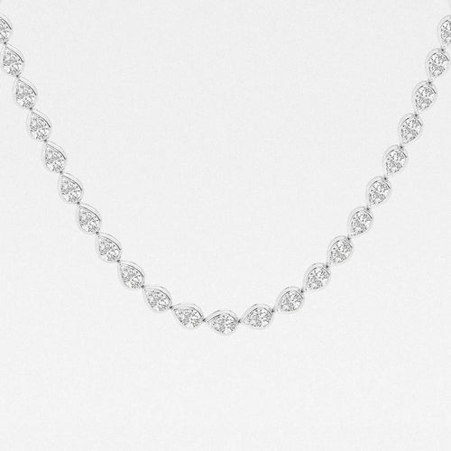 Pear Lab Grown Diamond East West Bezel Set Tennis Necklace